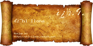 Öhl Ilona névjegykártya